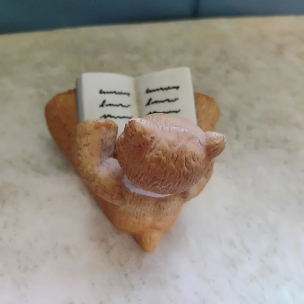 1985 Bear Feet Family Ceramic Bear with Book